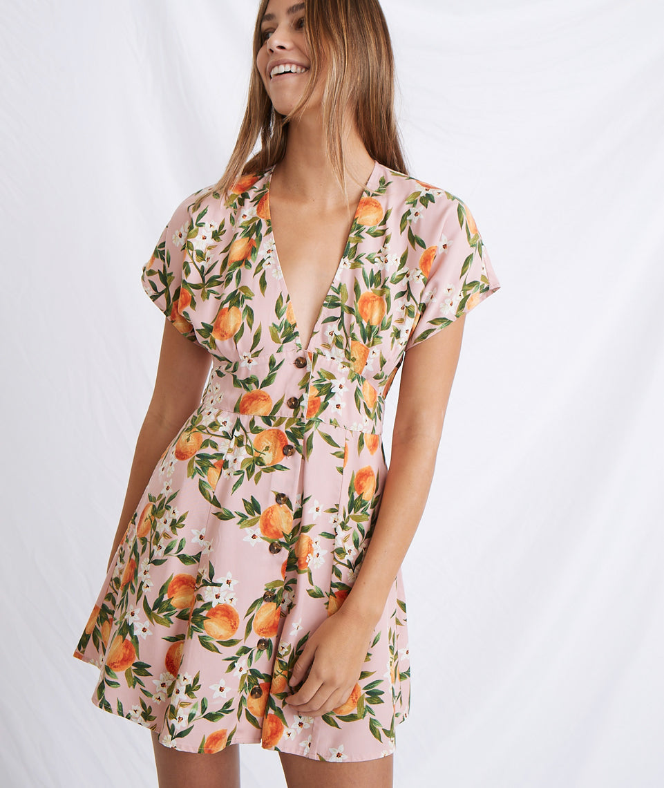 Camila Dress in Orange Print – Marine Layer
