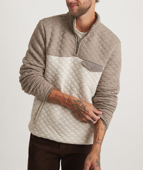 Heavyweight Corbet Pullover in Oatmeal Colorblock