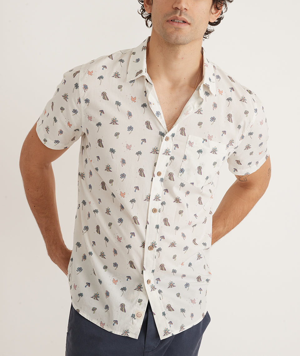 Cotton Rayon Shirt in Natural Icon
