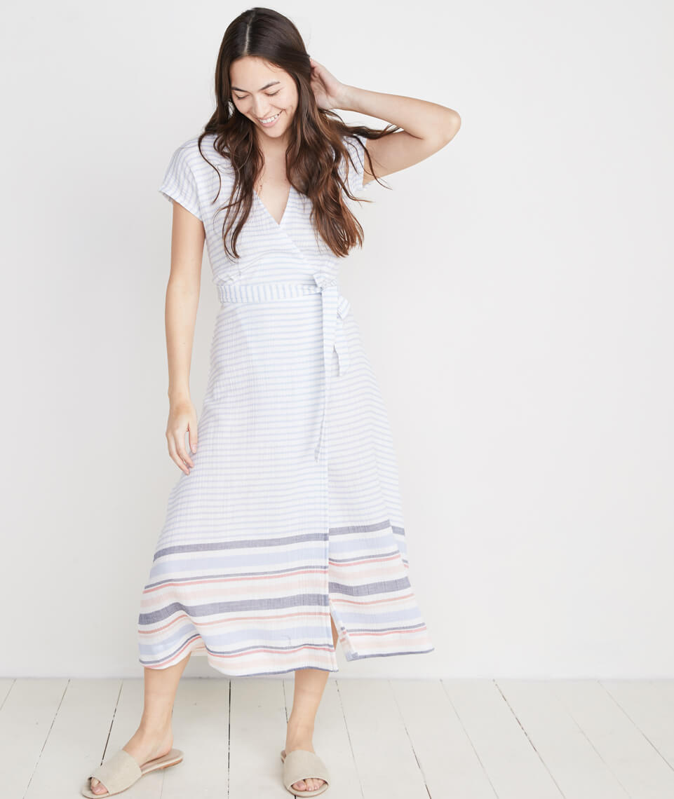 Mae Wrap Dress - Misty Blue