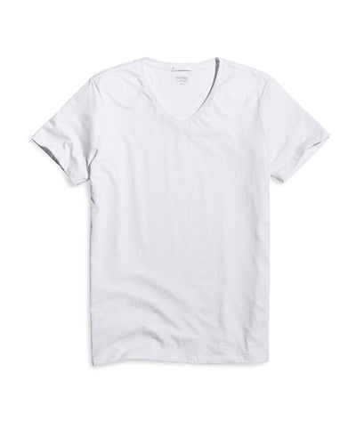 Signature V-Neck Tee in Pure White
