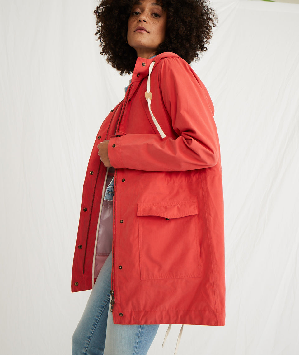 Milie Raincoat in Poppy Red – Marine Layer