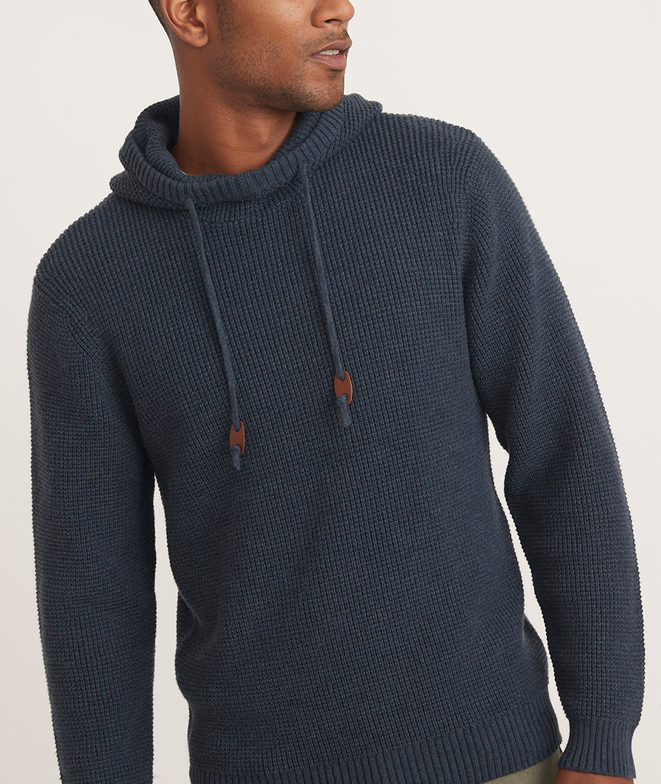 Moore Cowlneck Hooded Sweater in Dark Indigo – Marine Layer